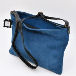 Sac à bandoulière en daim - Bleu