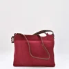 Sac à bandoulière en daim - Bordeaux