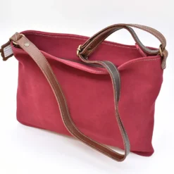 Sac à bandoulière en daim - Bordeaux