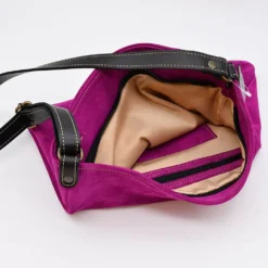 Sac à bandoulière en daim - Bordeaux