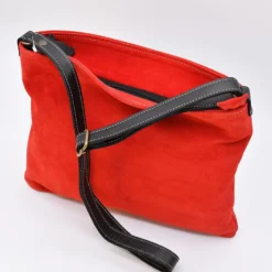 Sac à bandoulière en daim - Rouge