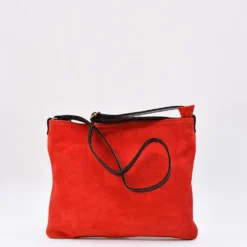 Sac à bandoulière en daim - Rouge