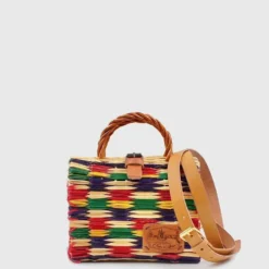 Sac cabas en jonc 18cm - Multicolore