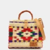 Sac cabas en jonc 26cm - Multicolore