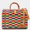 Sac cabas en jonc 30cm - Multicolore