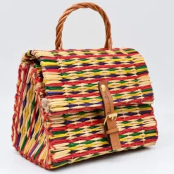 Sac cartable en jonc 22cm - Multicolore