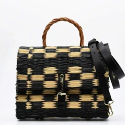 Sac cartable en jonc 25cm - Noir