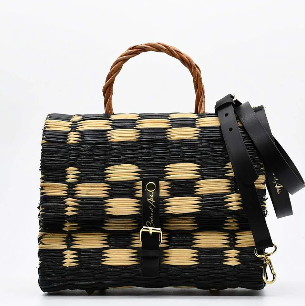 Sac cartable en jonc 25cm - Noir