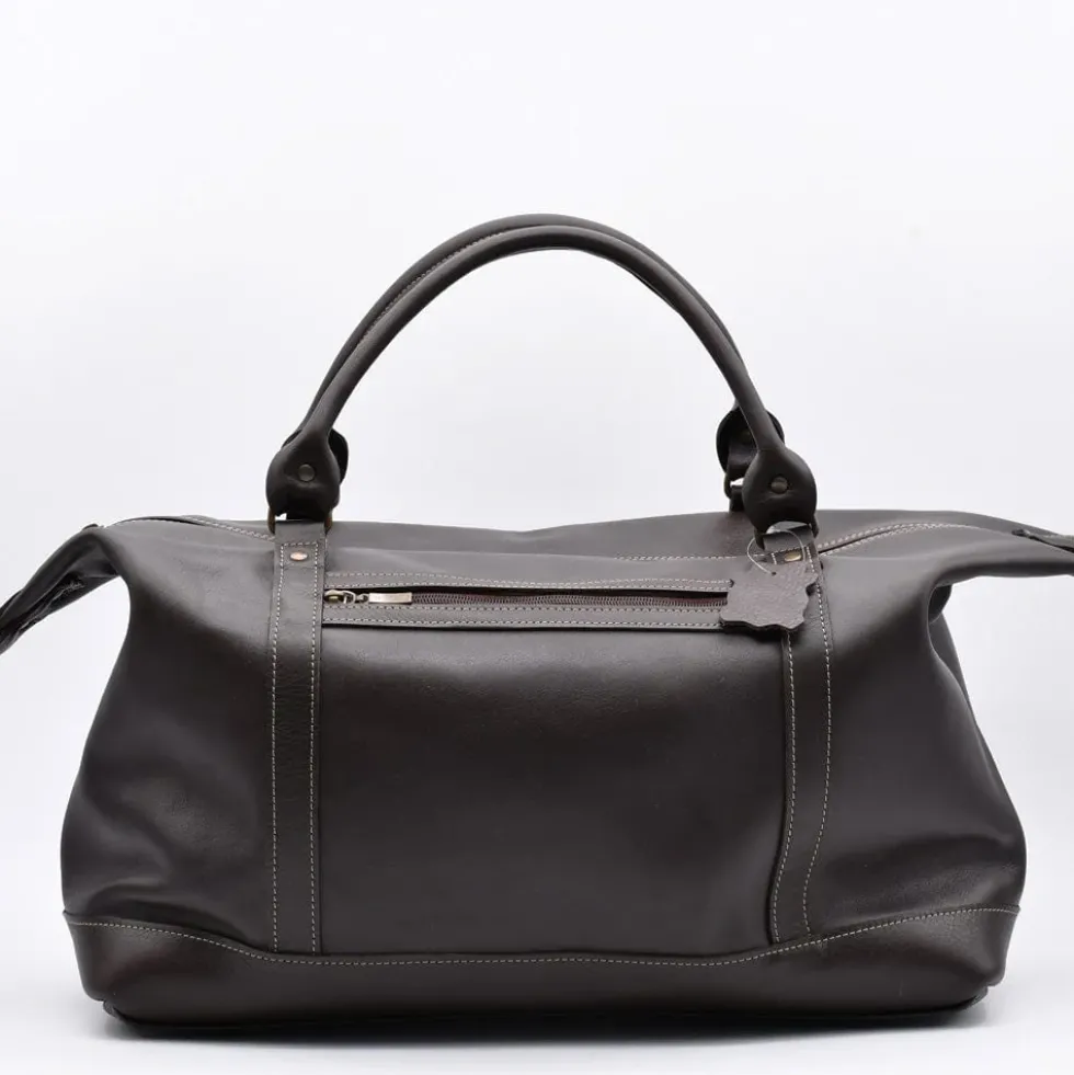Sac de voyage en cuir - Marron foncé