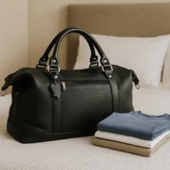 Sac de voyage en cuir - Noir