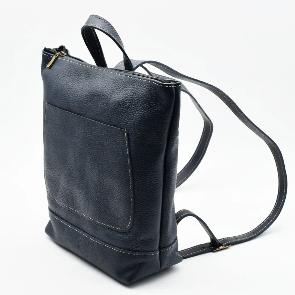 Sac à dos en cuir - Bleu