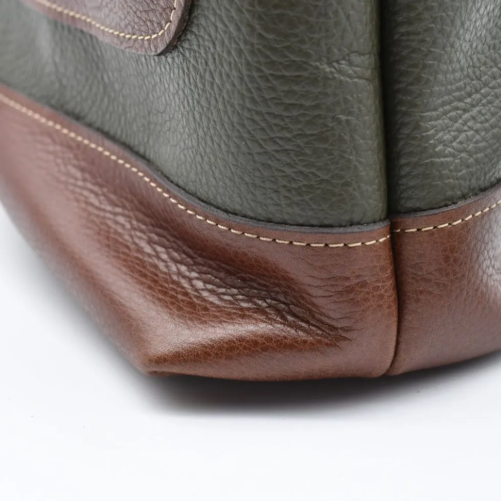 Sac à dos en cuir - Vert olive
