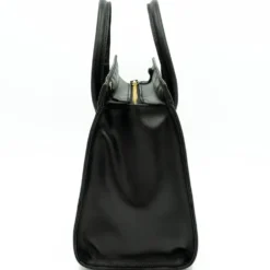Sac en cuir et jonc 26cm - Noir