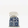 Sachet de lavande en lin brodé "Azulejos"