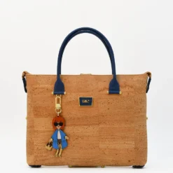 Sac à main convertible en liège- Bleu