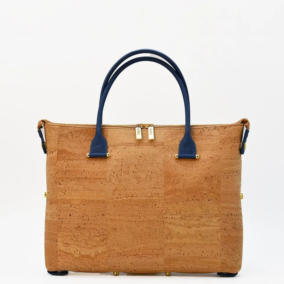 Sac à main convertible en liège- Bleu