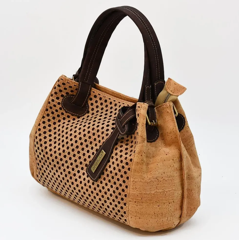 Sac à main en liège perforé - Naturel