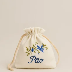Sac à pain brodé en coton