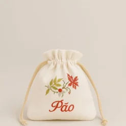 Sac à pain brodé en coton