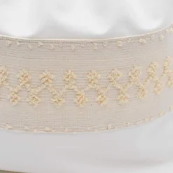 Sac pochette en lin brodé blanc 40x40cm