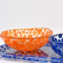 Saladier en verre "Marinha Grande" 20cm - Orange