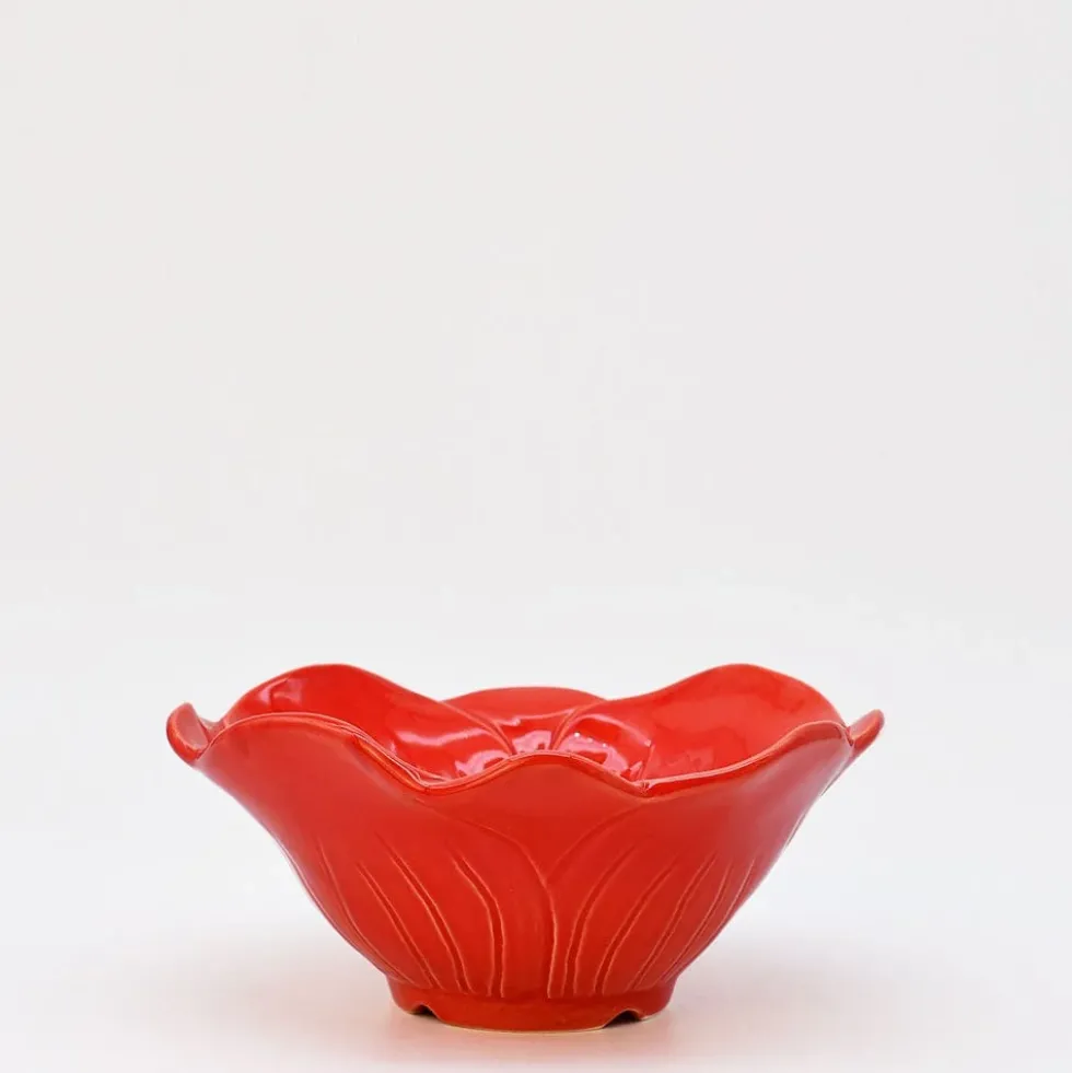 Saladier individuel en céramique "Papoila" - Rouge