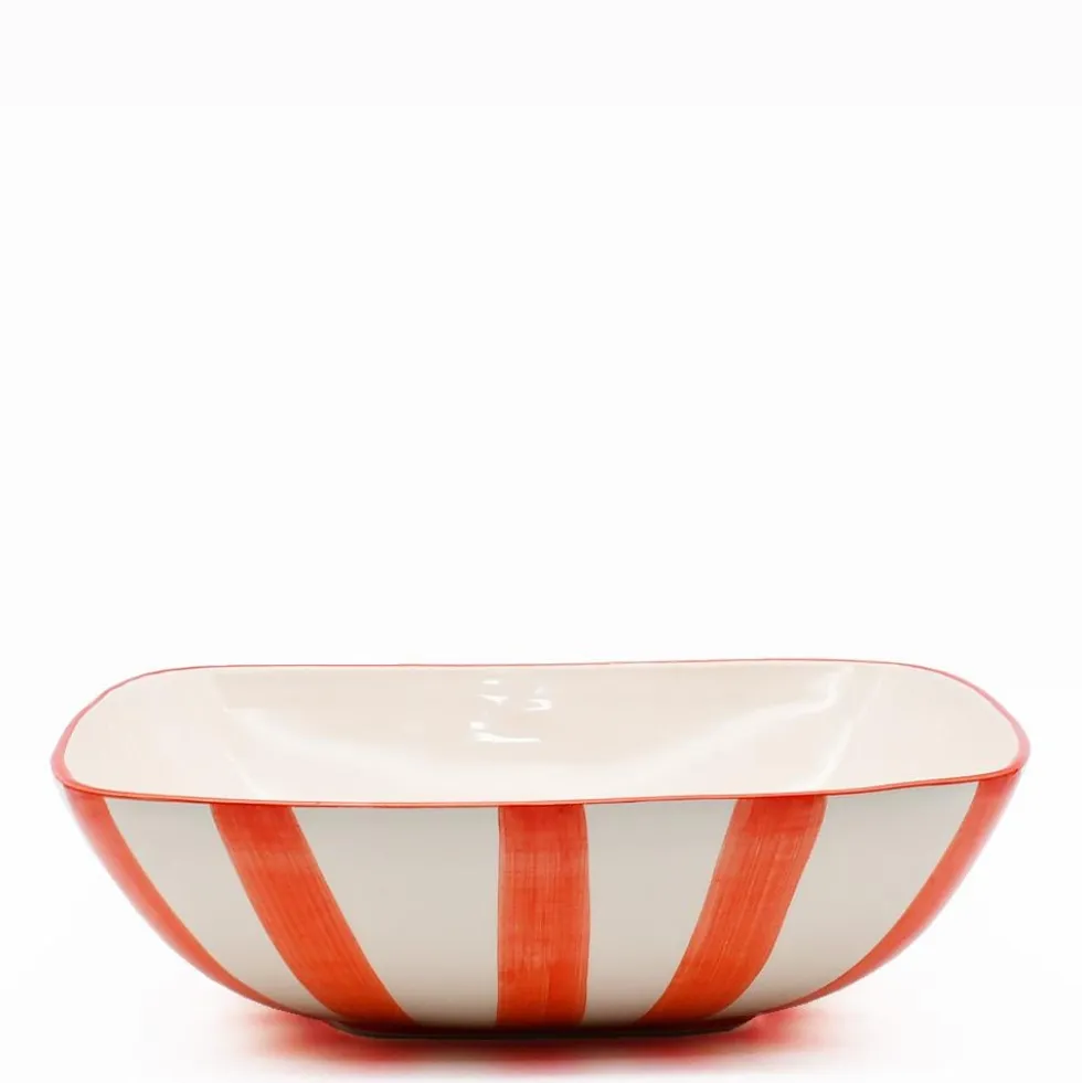 Saladier rayé "Costa Nova Mar" 28cm - Rouge
