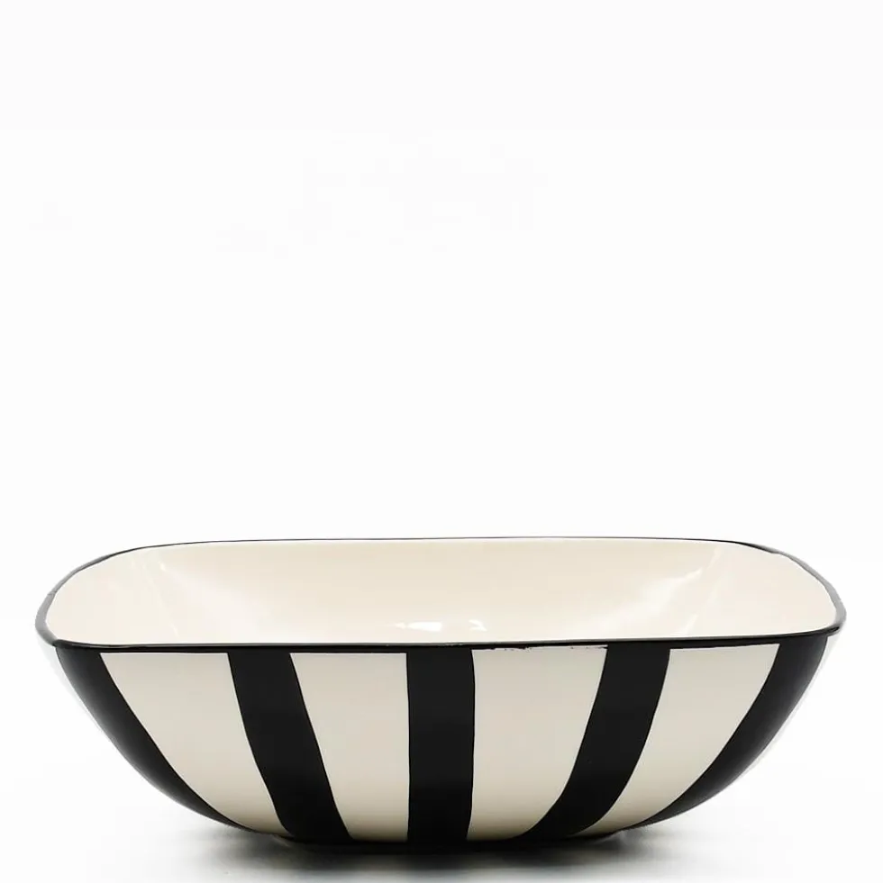 Saladier rayé "Costa Nova Mar" 28cm - Noir