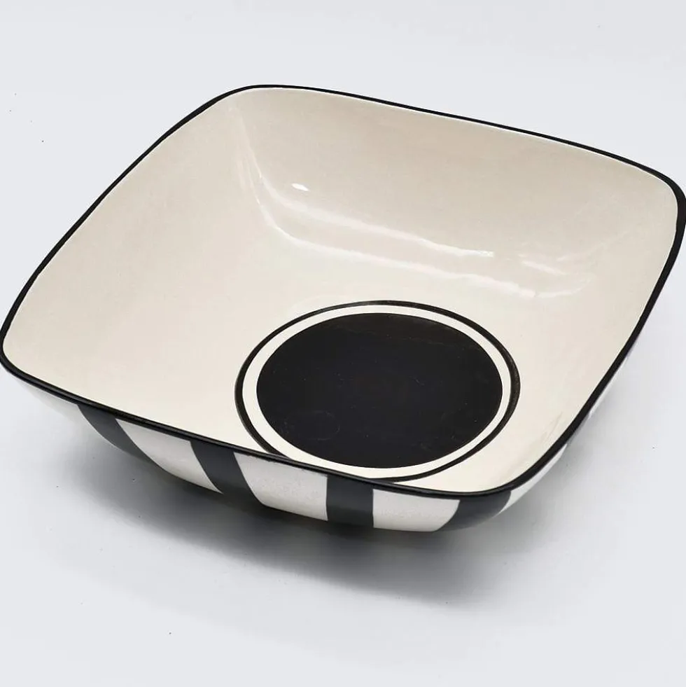Saladier rayé "Costa Nova Mar" 28cm - Noir