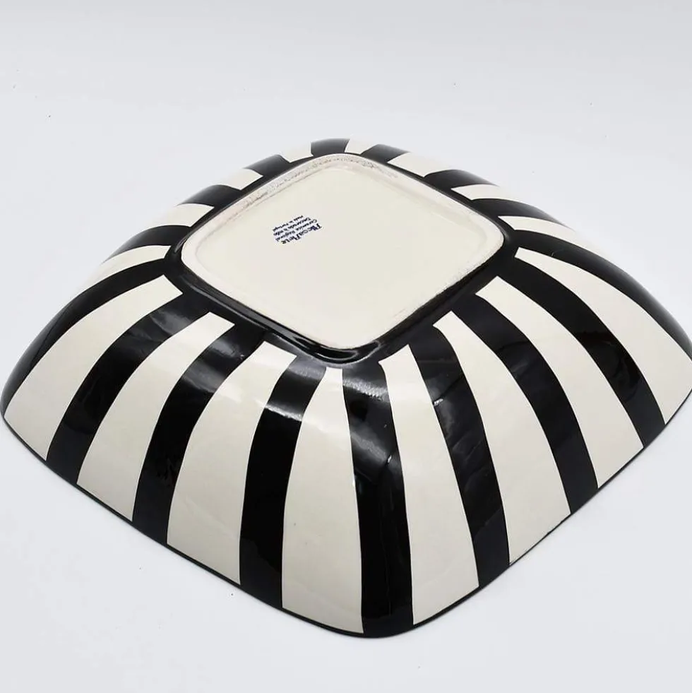 Saladier rayé "Costa Nova Mar" 28cm - Noir