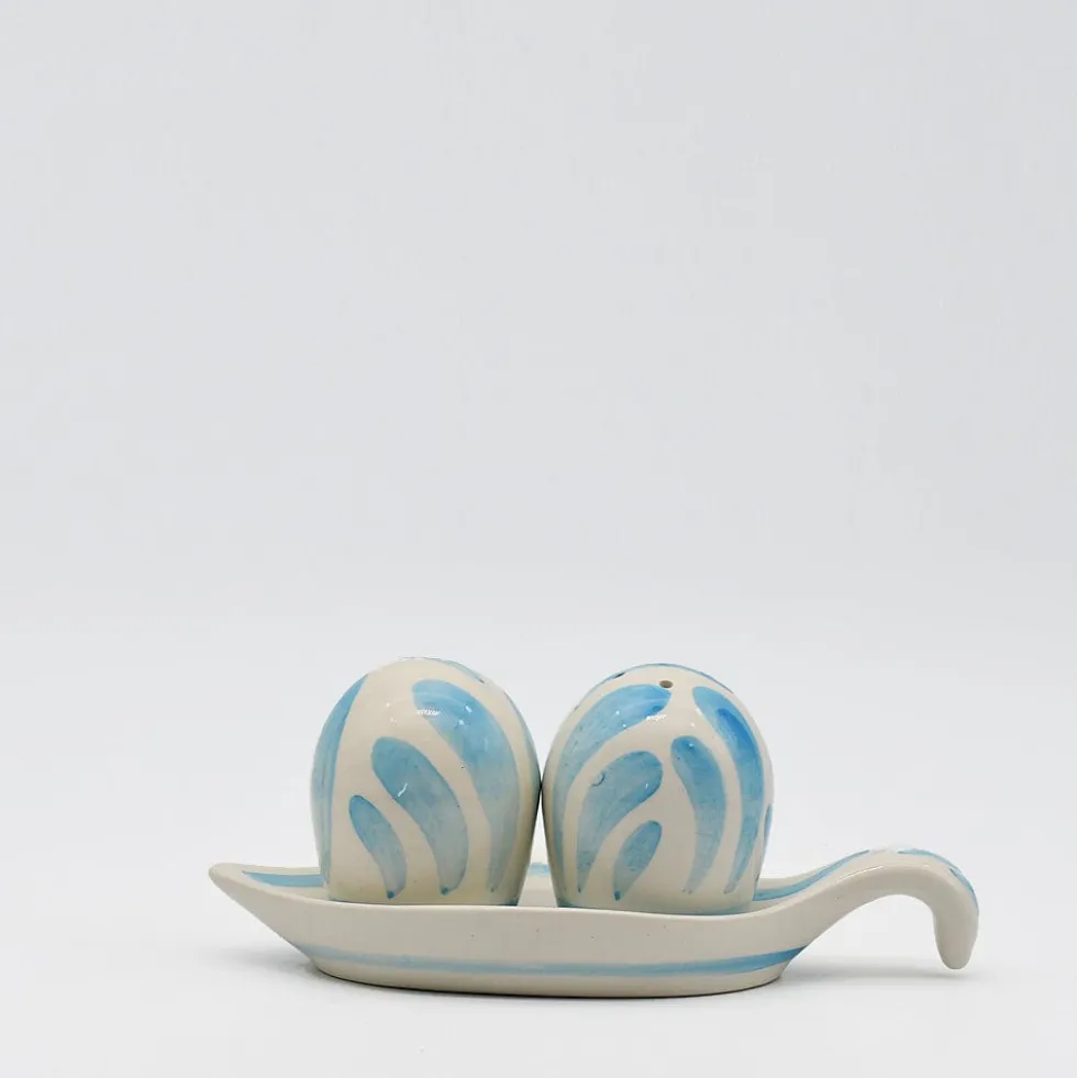 Salière & poivrière en céramique "Andorinha" - Turquoise