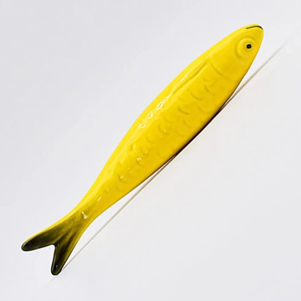 Sardine en céramique de Caldas da Rainha - Jaune