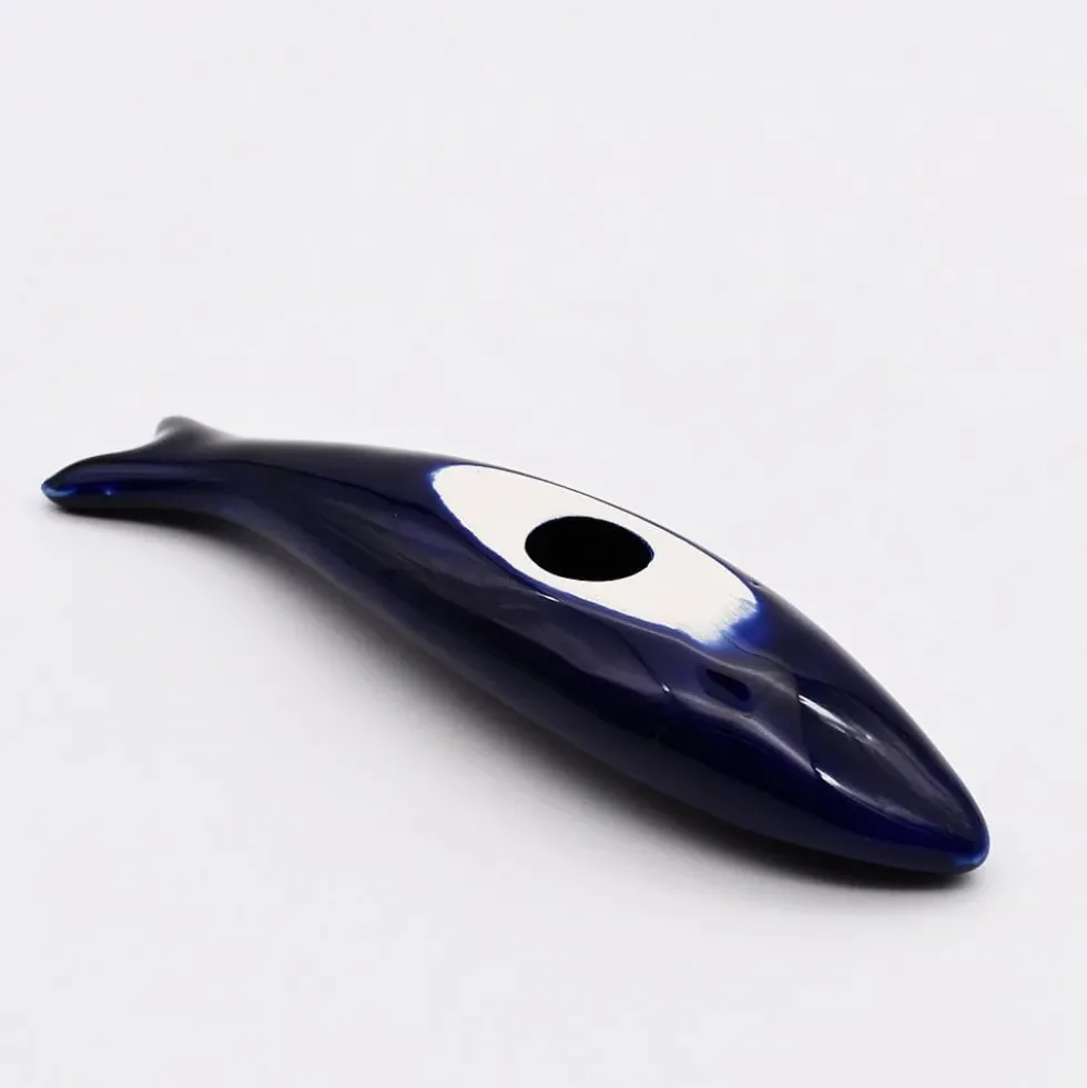 Sardine lisse en céramique - Bleu cobalt