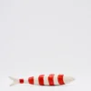 Sardine rayée en céramique de Caldas da Rainha - Blanc & rouge