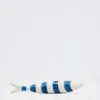 Sardine rayée en céramique de Caldas da Rainha - Blanc & bleu