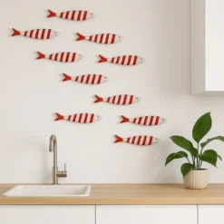Sardine souriante en céramique - Rouge
