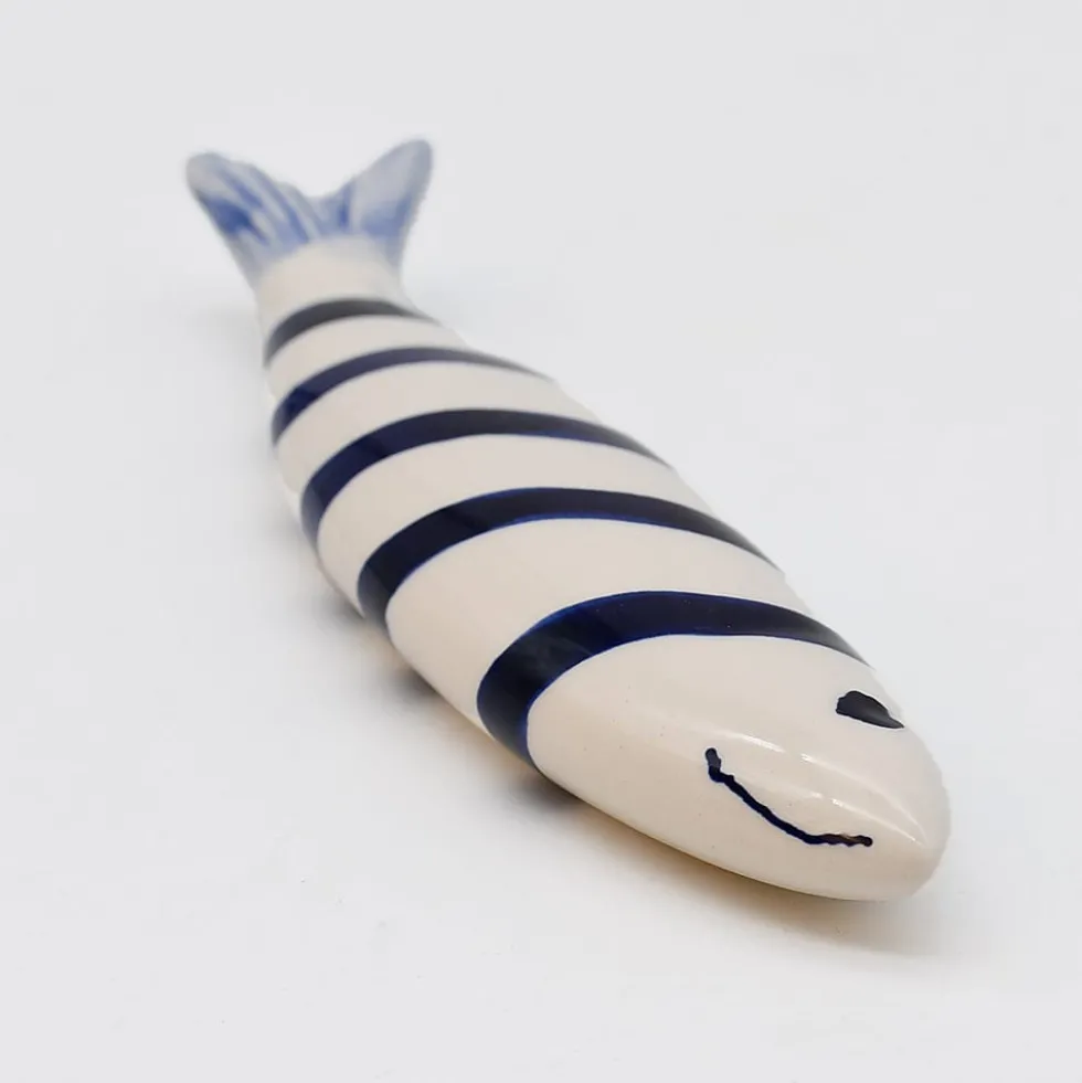 Sardine souriante en céramique - Bleue