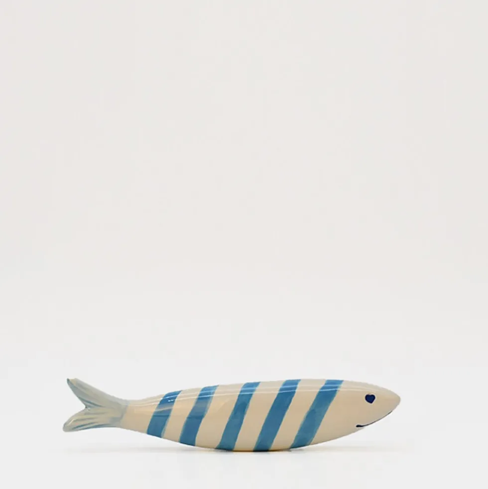 Sardine souriante en céramique - Turquoise