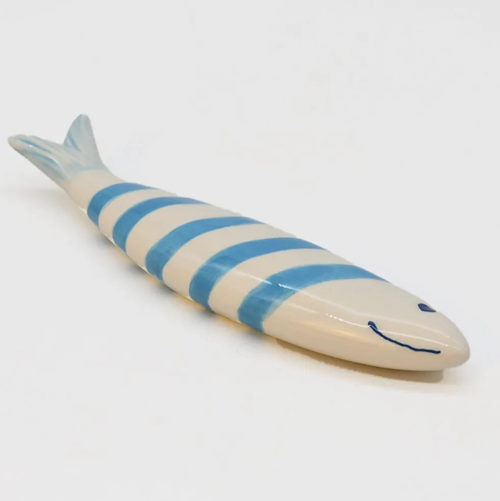 Sardine souriante en céramique - Turquoise