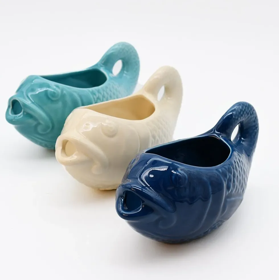 Saucière en céramique en forme de Poisson - Turquoise