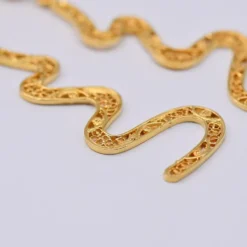 Serpente I Boucles d'oreille en argent doré - 6cm