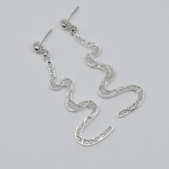 Serpente I Boucles d'oreille en argent - 6cm