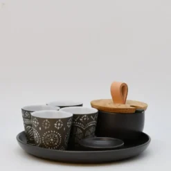 Service à expresso en grès