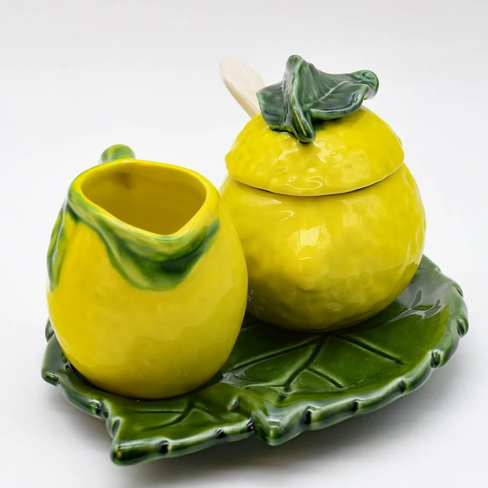 Service à thé en céramique en forme de citron