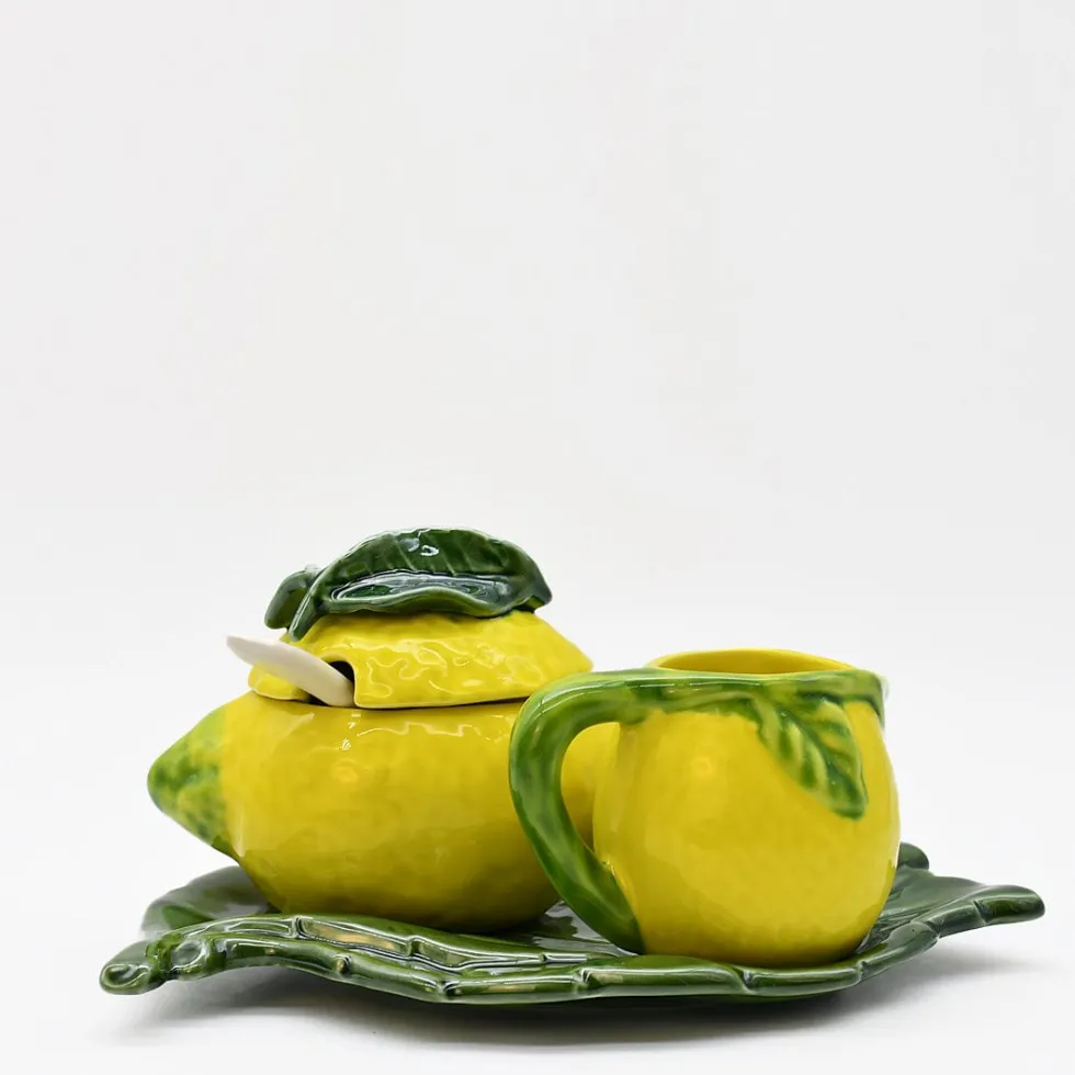 Service à thé en céramique en forme de citron
