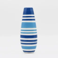 Soliflore en céramique rayé - Bleu