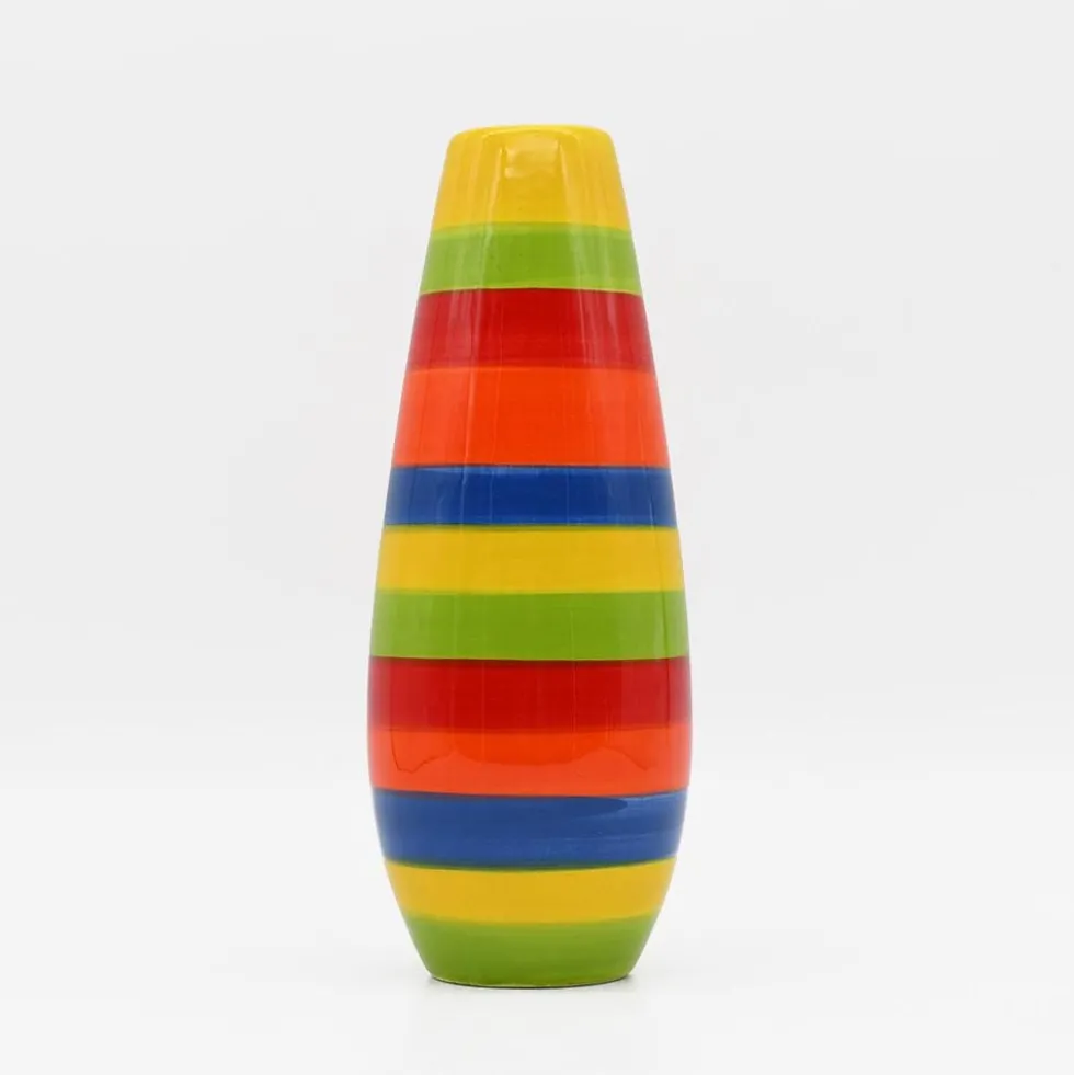 Soliflore en céramique rayé - Multicolore