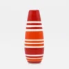 Soliflore en céramique rayé - Rouge