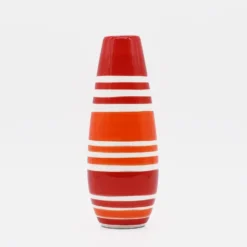 Soliflore en céramique rayé - Rouge