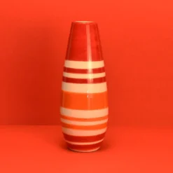 Soliflore en céramique rayé - Rouge